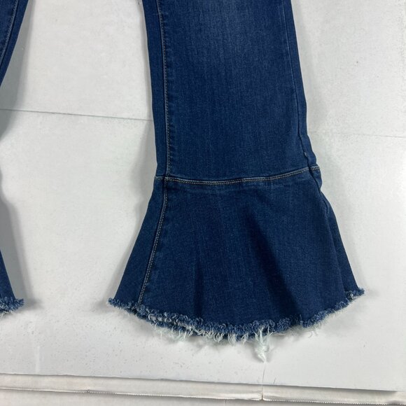 Judy Blue Jean Women 28x25* Crop Flare Skinny Mid Rise Blue Stretch Denim Tag 28 - Picture 5 of 16